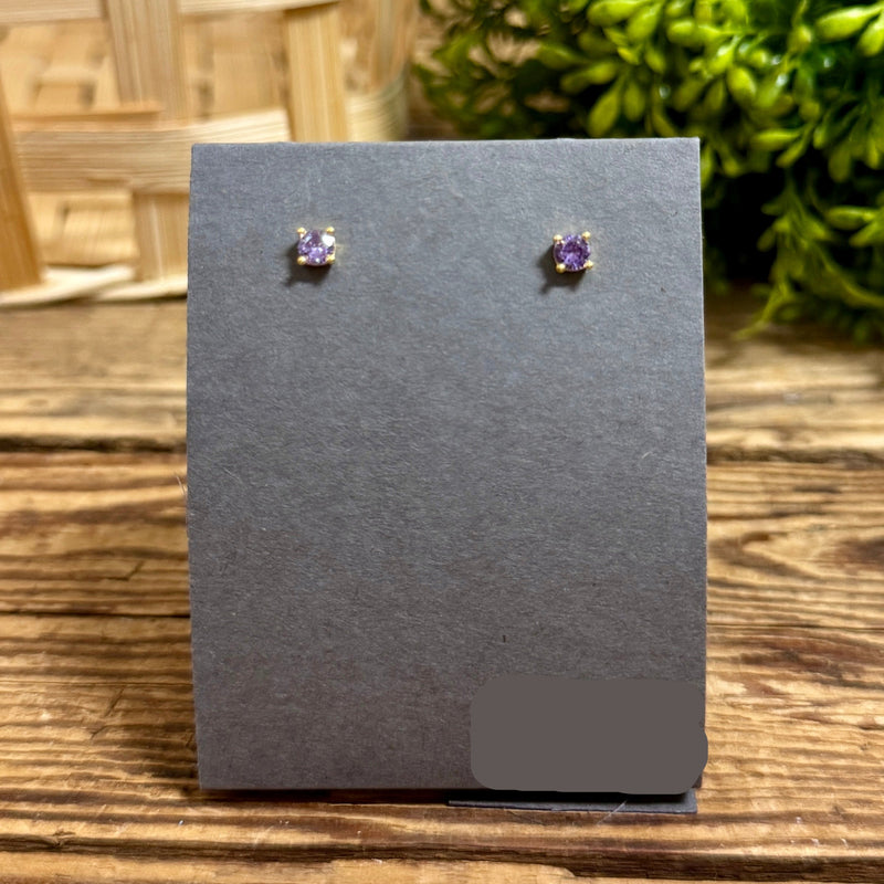 Gold Plated Birthstone Stud Earrings