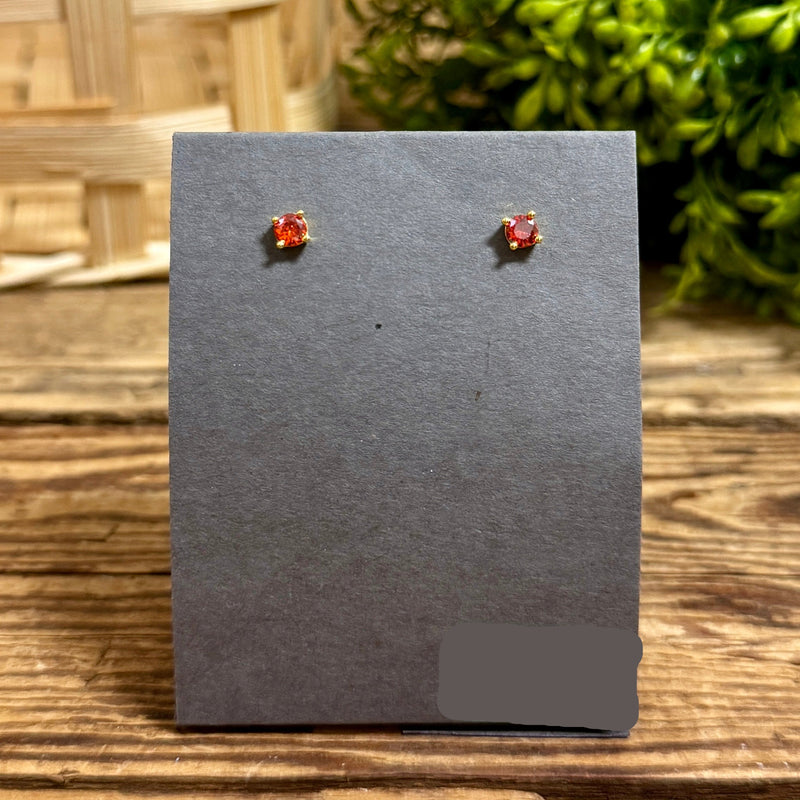 Gold Plated Birthstone Stud Earrings