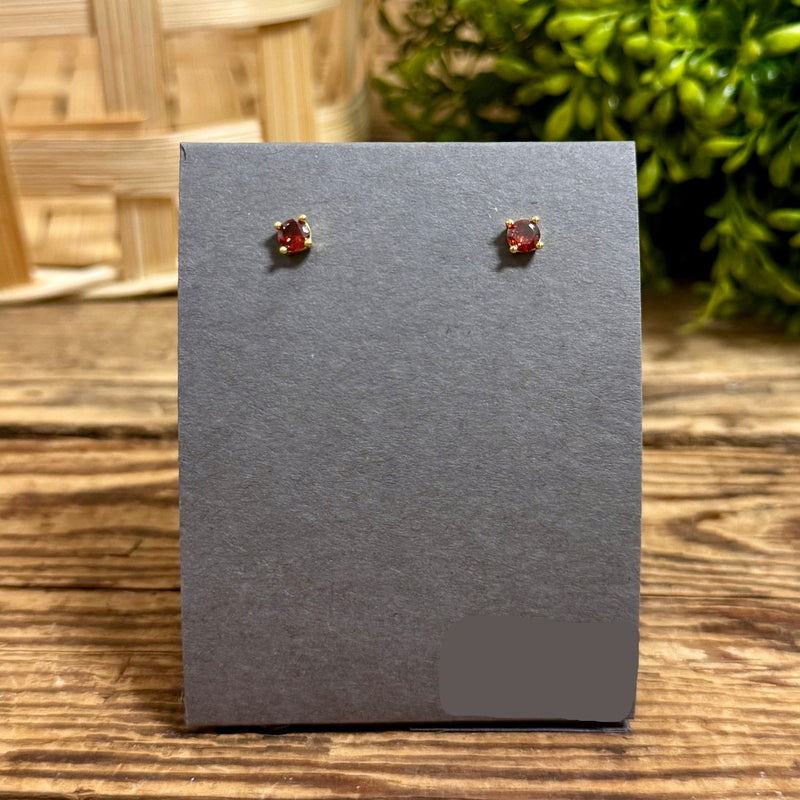 Gold Plated Birthstone Stud Earrings