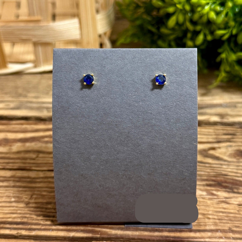 Gold Plated Birthstone Stud Earrings