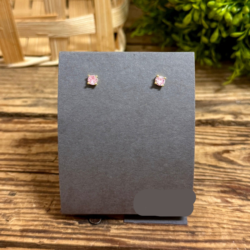 Gold Plated Birthstone Stud Earrings