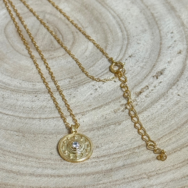 Boho Moon Phases Gold Plated Necklace
