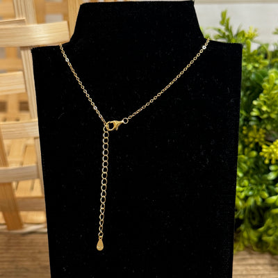 Gold Plated  CZ Whales Tail In Ocean Necklace