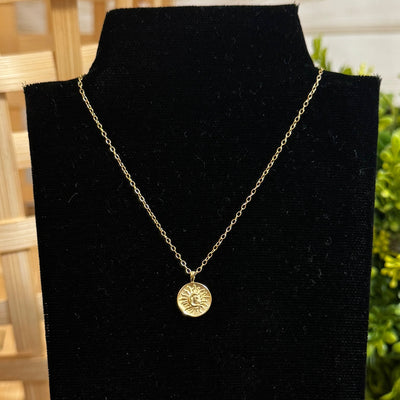 Boho Sun Moon Gold Plated Necklace