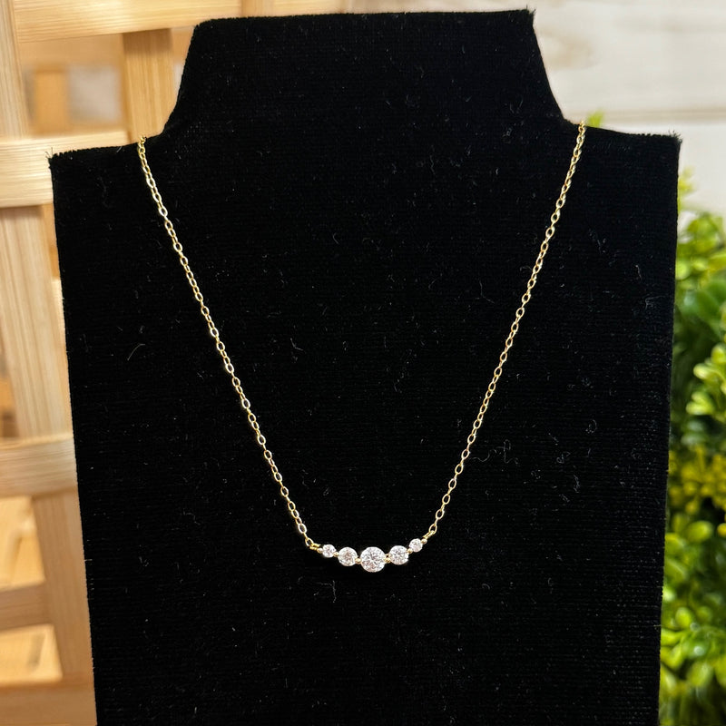 Graduated CZ Gold Plated Necklace