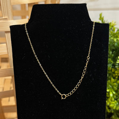 Round CZ Drop Gold Plated Necklace