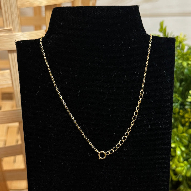 Round CZ Drop Gold Plated Necklace