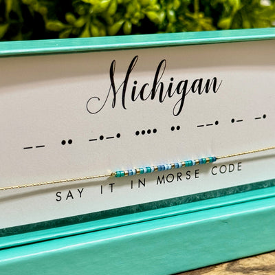 Michigan Morse Code Necklace