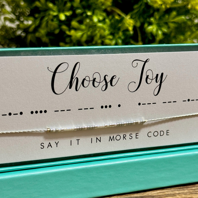 Choose Joy Morse Code Necklace