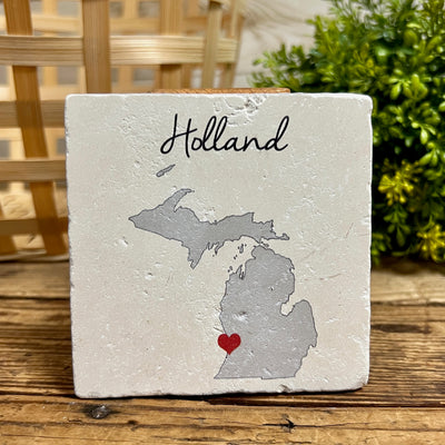 Holland Michigan Themed Limestone Coasters