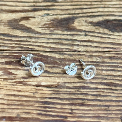 Tiny Swirl Stud Earrings