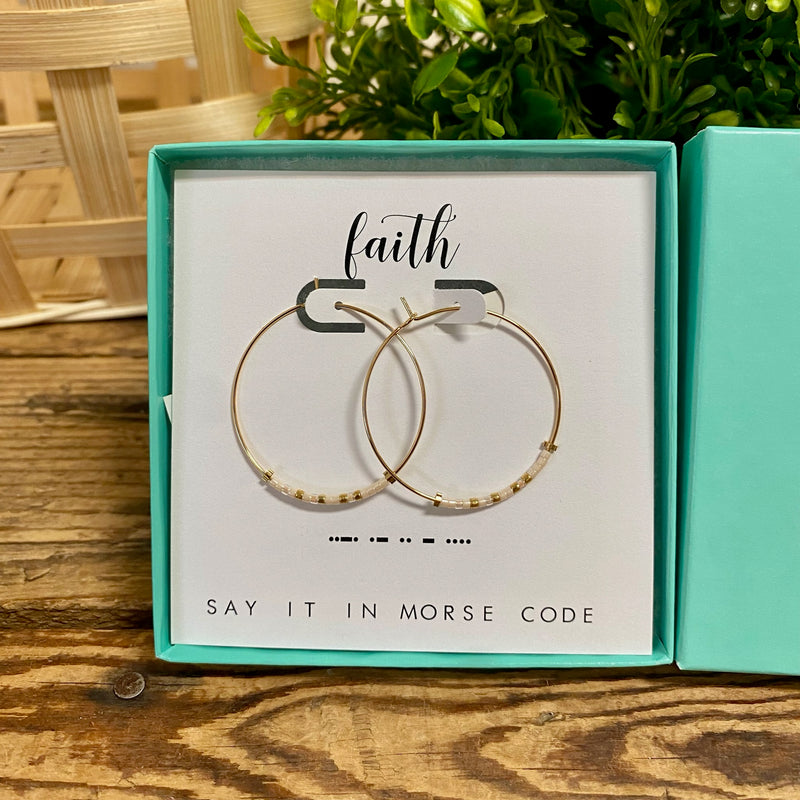 Faith Morse Code Earrings