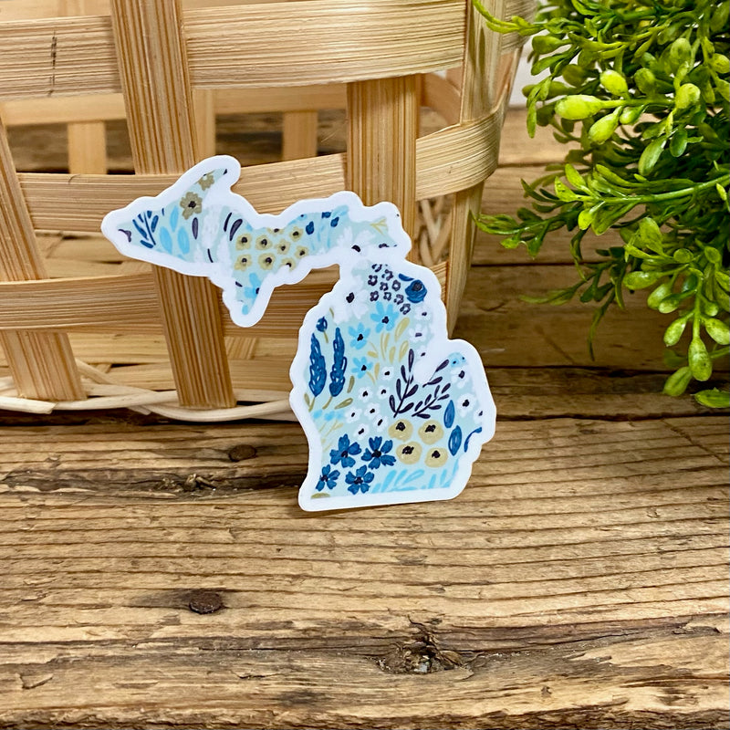 Floral Michigan Sticker