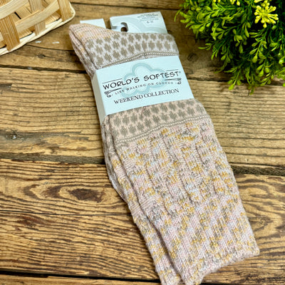 World's Softest Gallery Textured Crew Socks