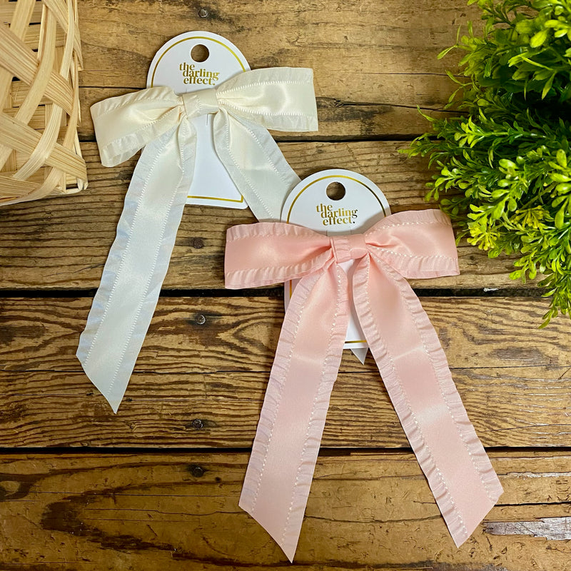 Ruffle Bow Hair Clip