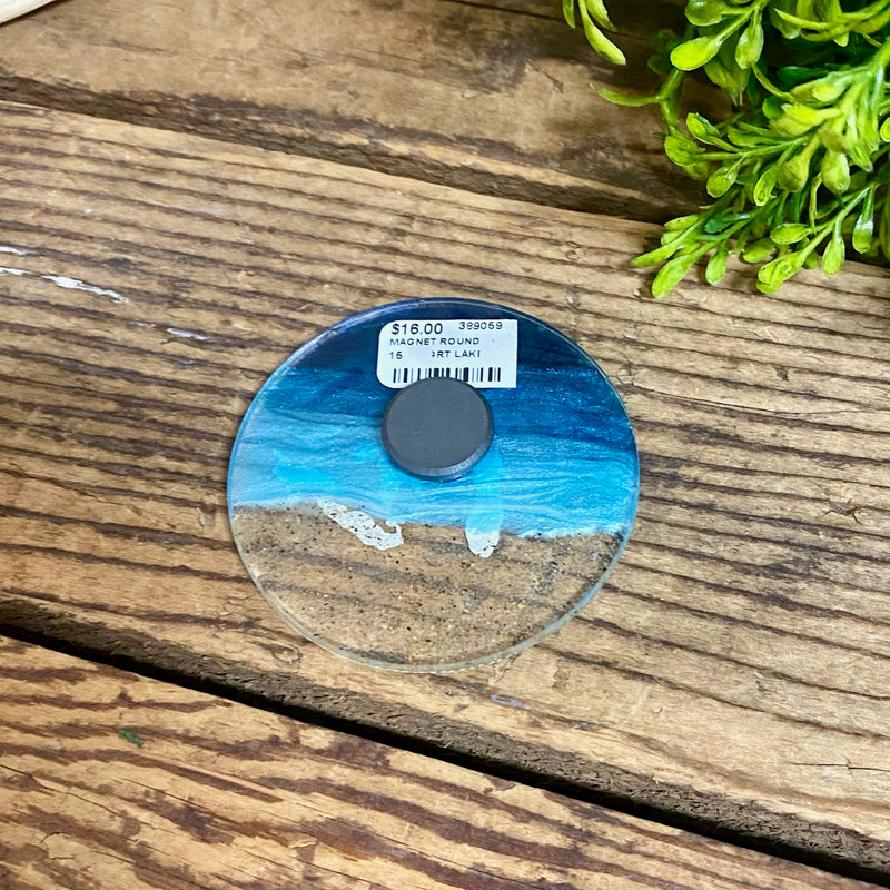 Great Lakes Sand And Waves Round Magnets