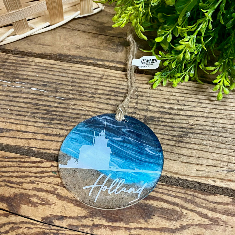 Holland Waves And Sand Big Red Ornament
