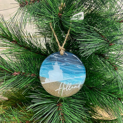 Holland Waves And Sand Big Red Ornament
