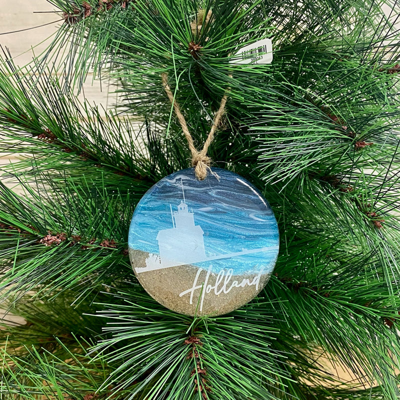 Holland Waves And Sand Big Red Ornament