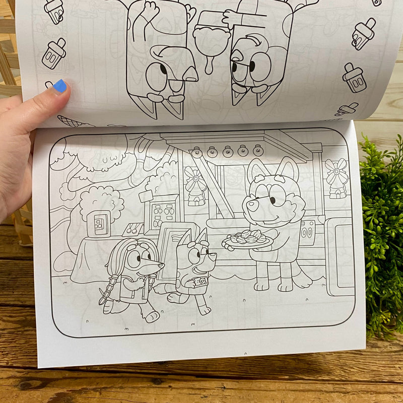 Cheese and Crackers Bluey Coloring Book