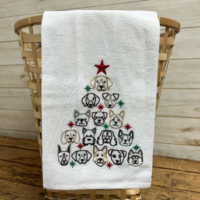 Cat & Dog Face Christmas Tree Towels
