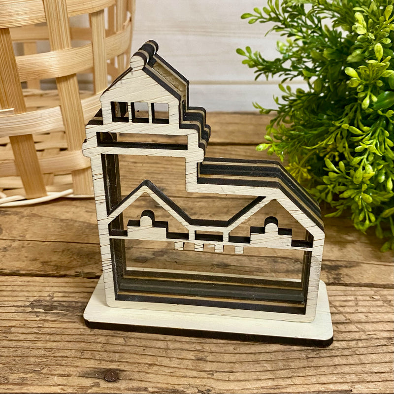 Big Red Lighthouse Shadow Box