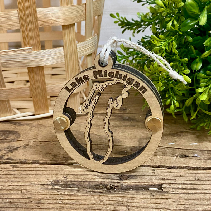 Lake Michigan Glass Shadowbox Ornament