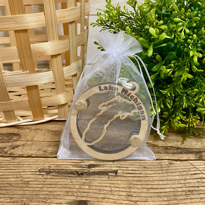 Lake Michigan Glass Shadowbox Ornament