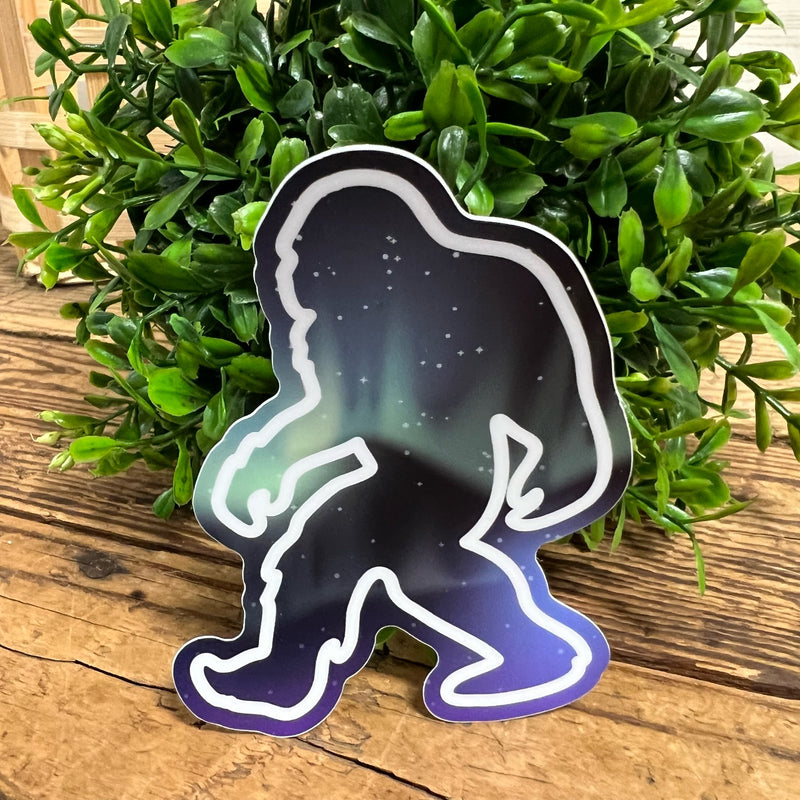 Northern Lights Sasquatch Sticker