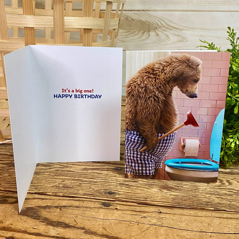 Plunger Bear Birthday Card