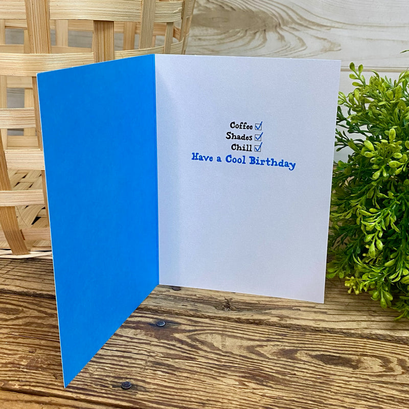 Cool Dog With Coffee Birthday Card