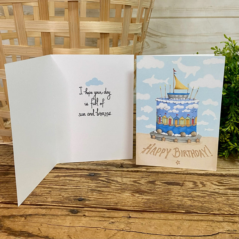 Seaside Cake Birthday Card