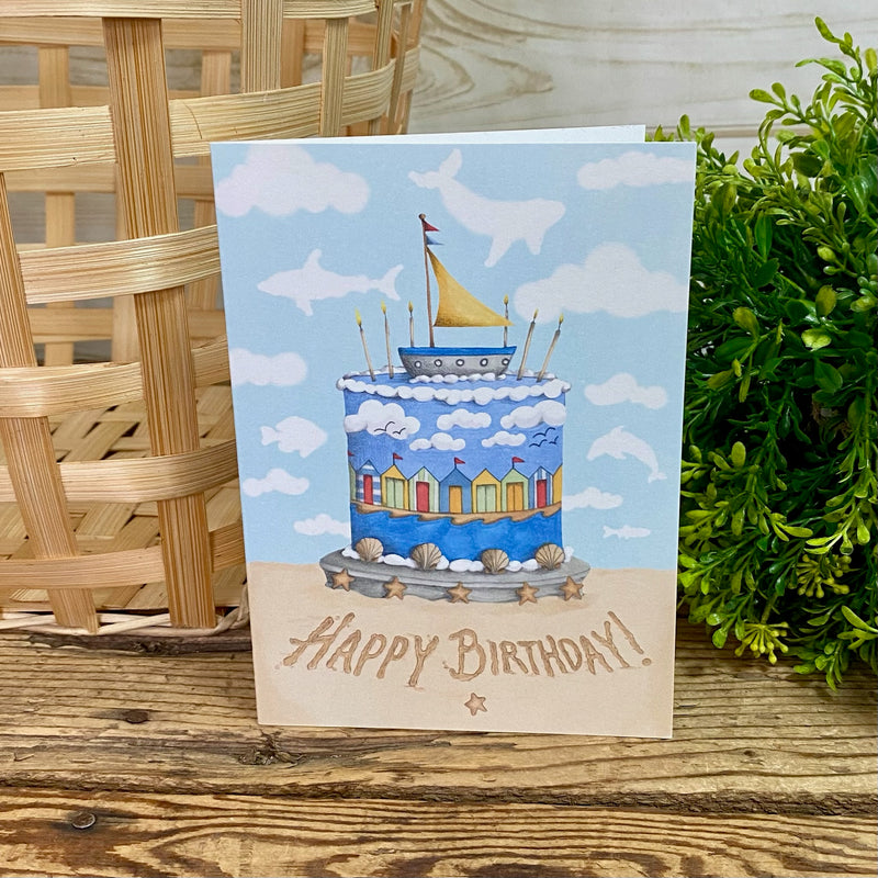 Seaside Cake Birthday Card