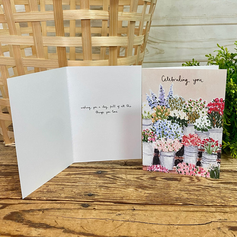 Flower Market Happy Birthday Card