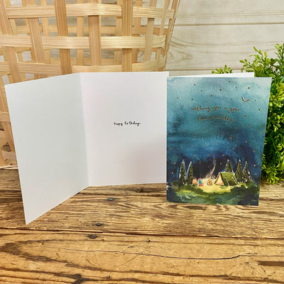 Starry Night Camping Birthday Card