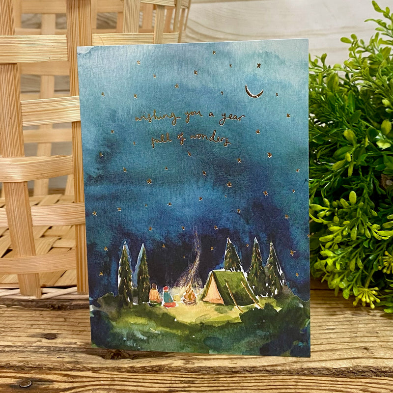 Starry Night Camping Birthday Card