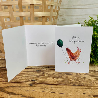 Spring Chicken Birthday Card
