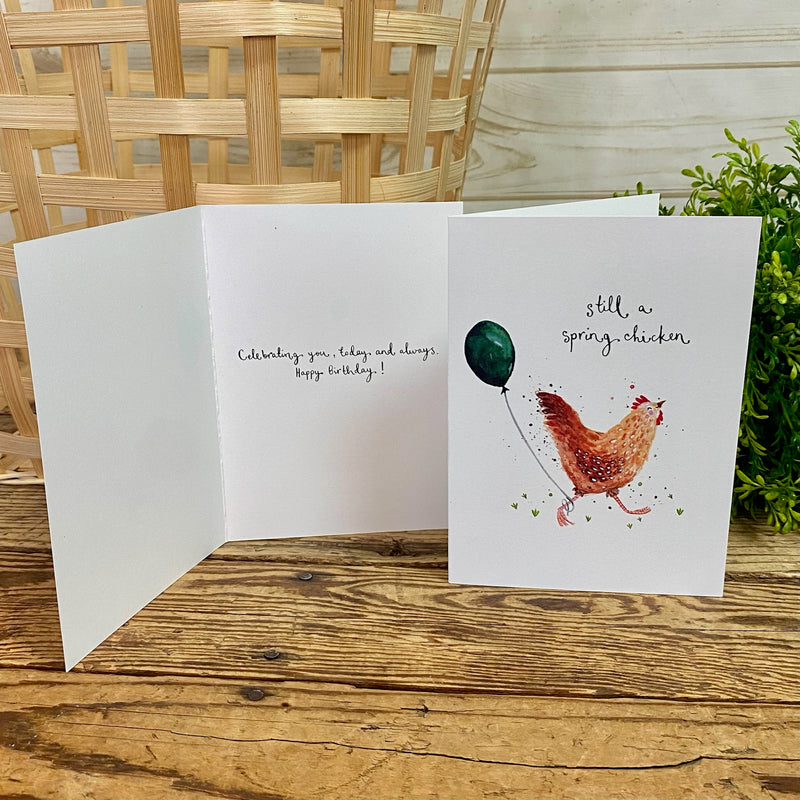 Spring Chicken Birthday Card
