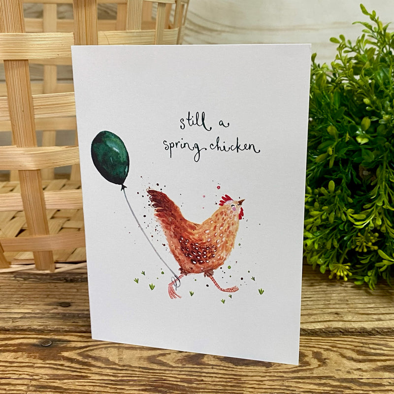 Spring Chicken Birthday Card