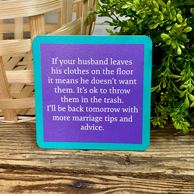 Drinks On Me Coasters With Funny Sayings