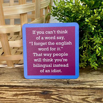 Drinks On Me Coasters With Funny Sayings
