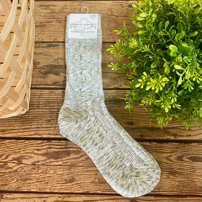 World's Softest Weekend Light Weight Cable Crew Socks