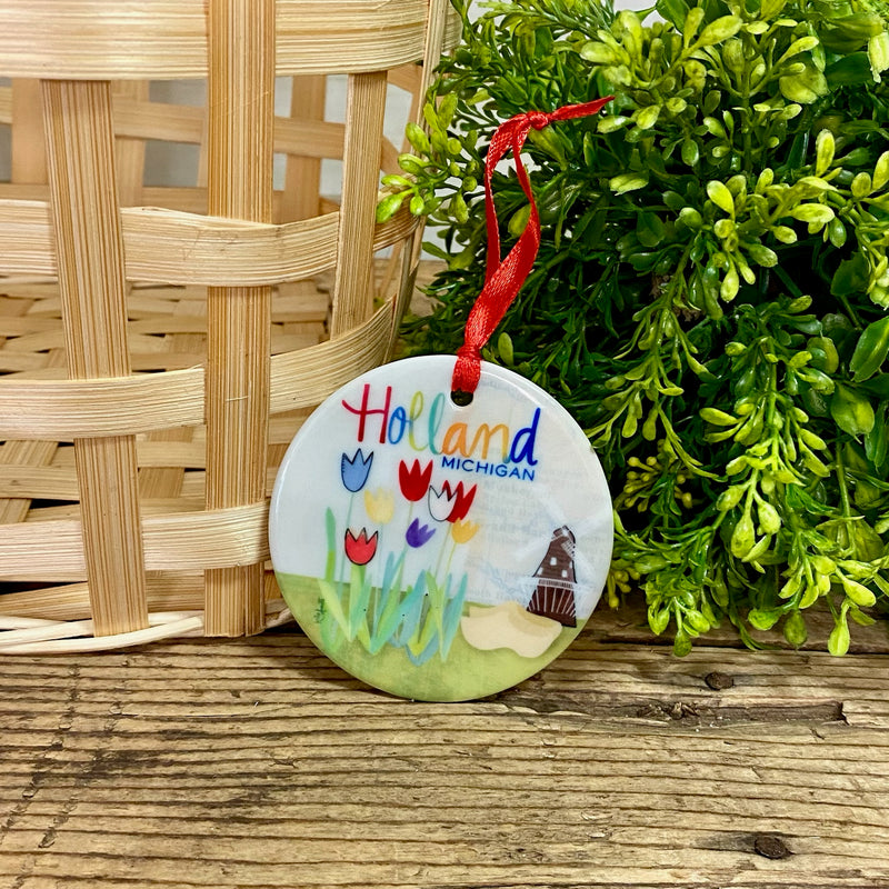 Custom Holland Tulip and Wooden Shoe Ornament