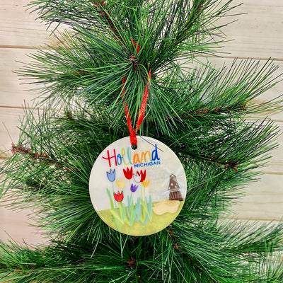Custom Holland Tulip and Wooden Shoe Ornament