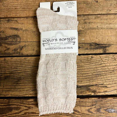 Worlds Softest Weekend Ragg Cable Crew Women's Socks