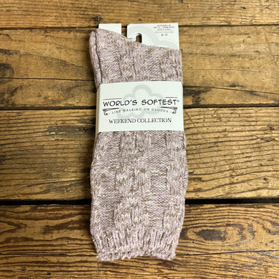 Worlds Softest Weekend Ragg Cable Crew Women's Socks