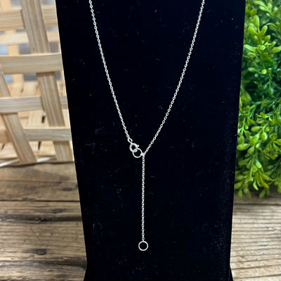 Adjustable Sideways Cross Sterling Silver Necklace