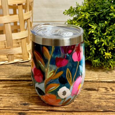 Floral Insulated Stemless Wine Tumblers