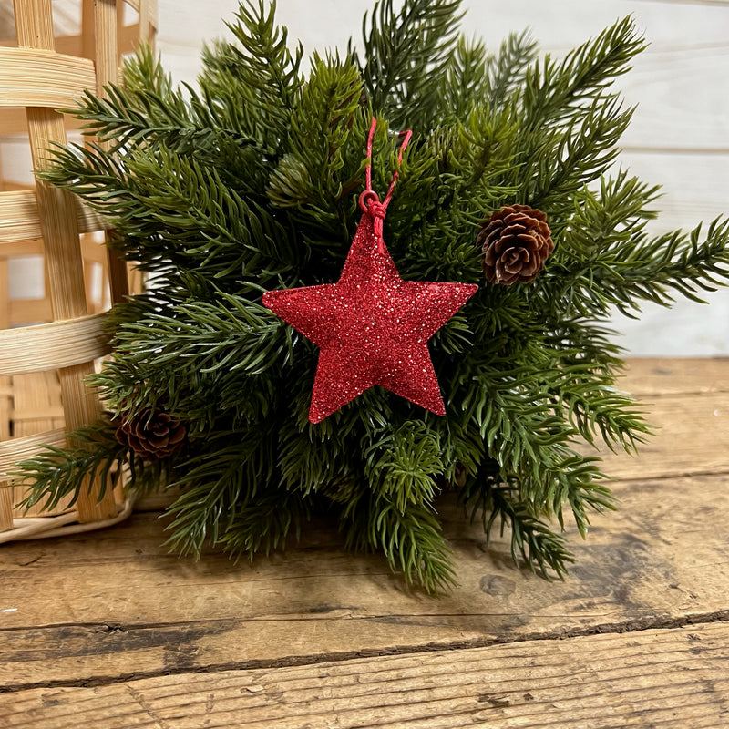 Dark Red Glitter Ornament