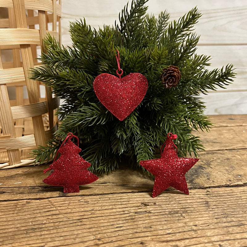 Dark Red Glitter Ornament